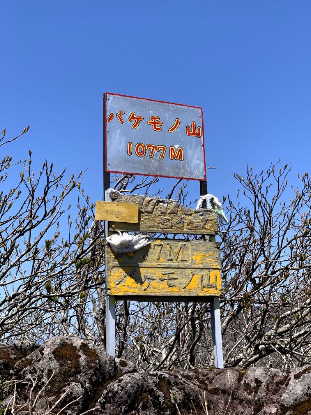 バケモノ山の標識